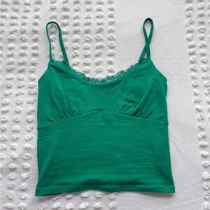 Hollister Green Lace Trim Camisole • Size XS